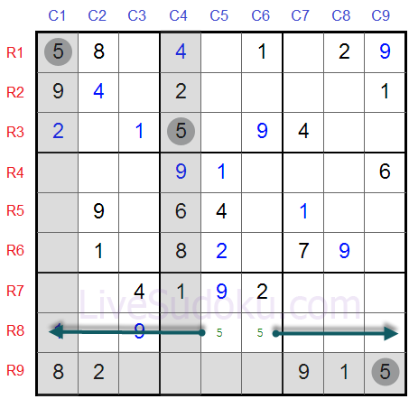 Sudoku Tips | Locked Candidates Type 2