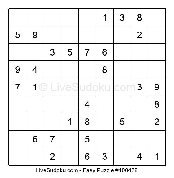 Easy Sudoku Online 100428 Live Sudoku