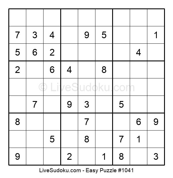 Easy Sudoku Online 1041 Live Sudoku