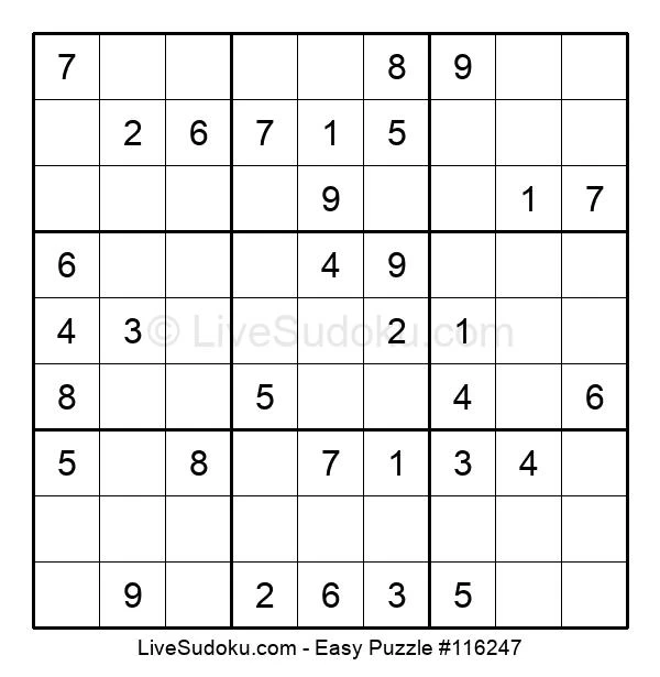 Easy Sudoku Online 116247 Live Sudoku