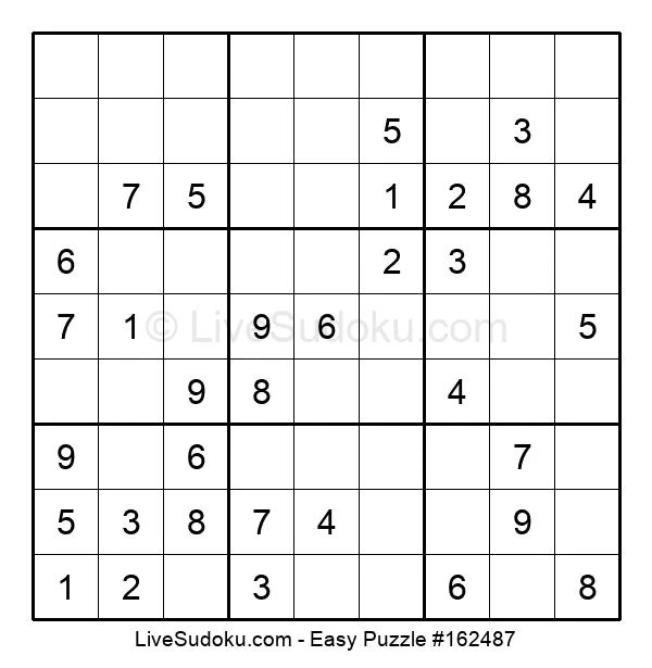 Easy Sudoku Online 162487 Live Sudoku