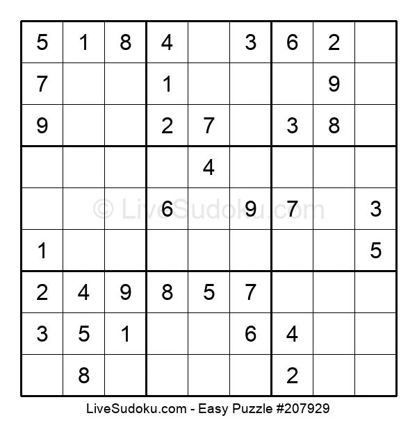 Easy Sudoku Online 207929 Live Sudoku