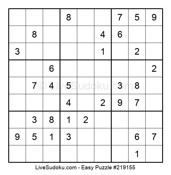 Sudoku Facile en Ligne #219155 - Live Sudoku