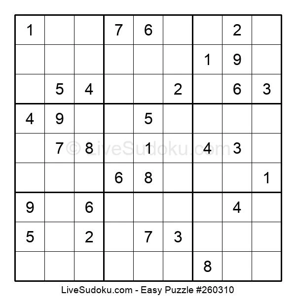 Easy Sudoku Online 260310 Live Sudoku