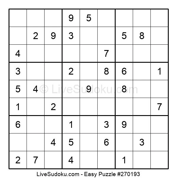 Easy Sudoku Online #270193 - Live Sudoku