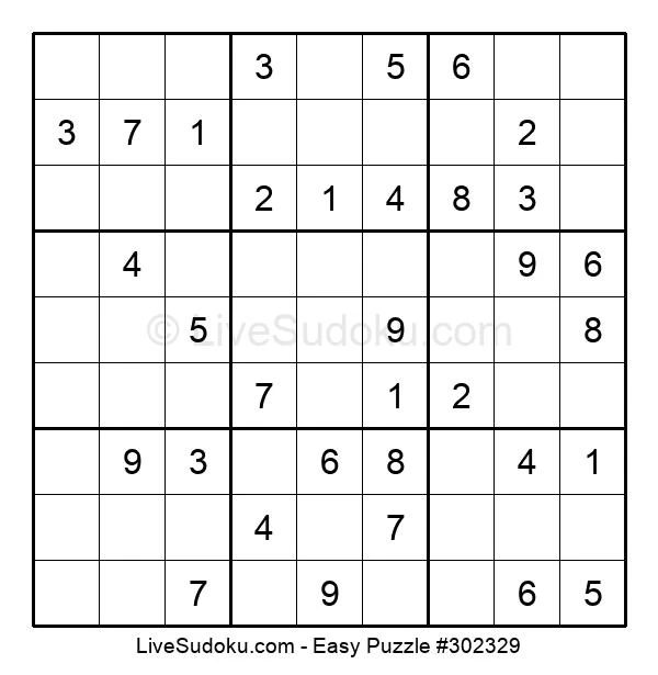 Easy Sudoku Online 302329 Live Sudoku