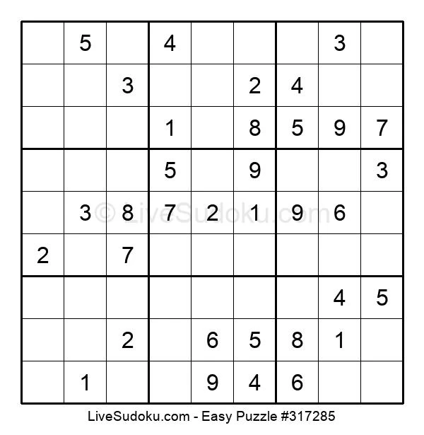 Easy Sudoku Online #317285 - Live Sudoku