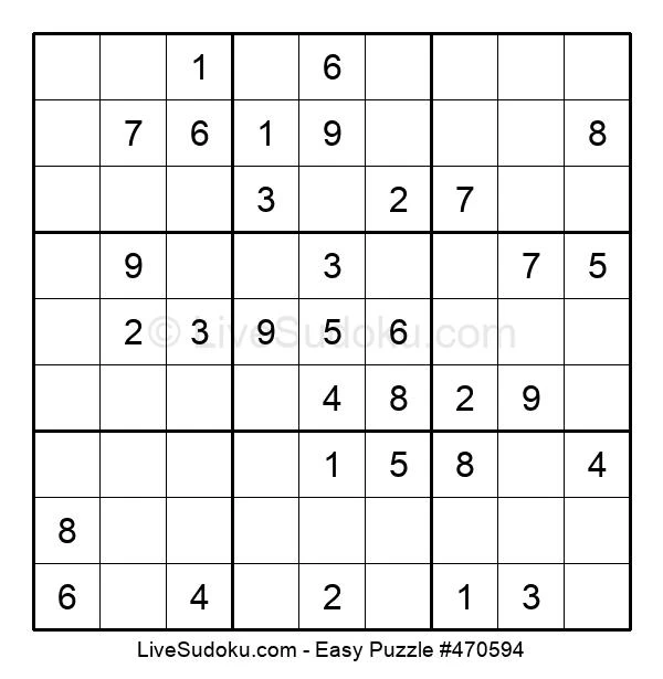 Easy Sudoku Online #470594 - Live Sudoku