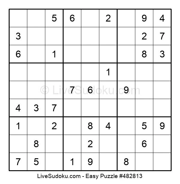 Easy Sudoku Online #482813 - Live Sudoku