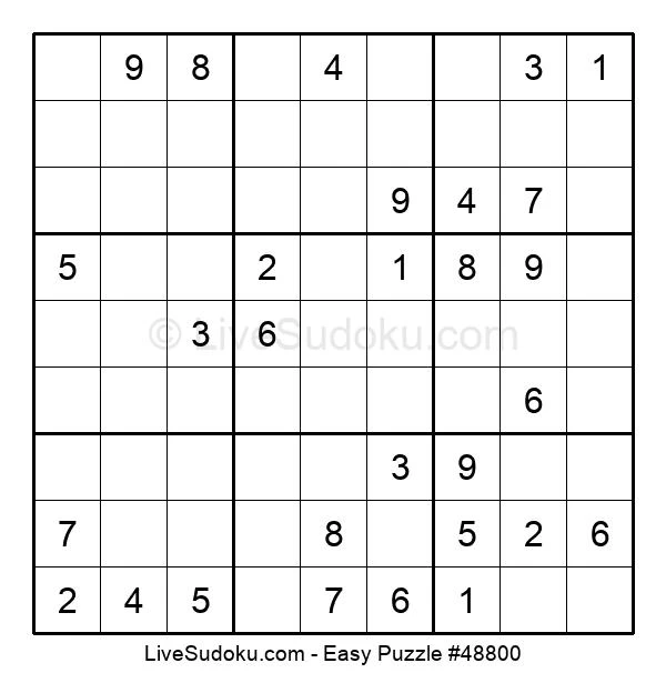 Easy Sudoku Online 48800 Live Sudoku