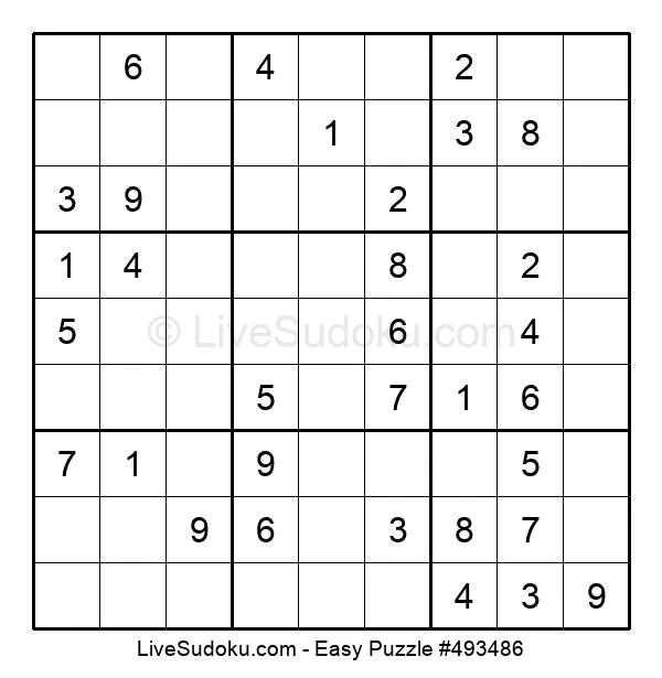 Easy Sudoku Online 493486 Live Sudoku