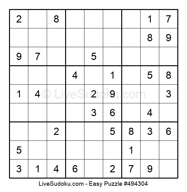 Easy Sudoku Online #494304 - Live Sudoku