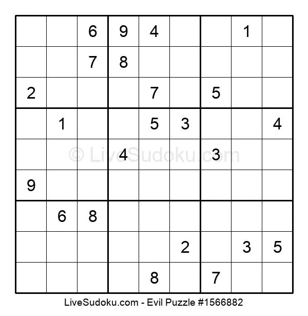 Sudoku Diabolique en Ligne #1566882 - Sudoku en direct