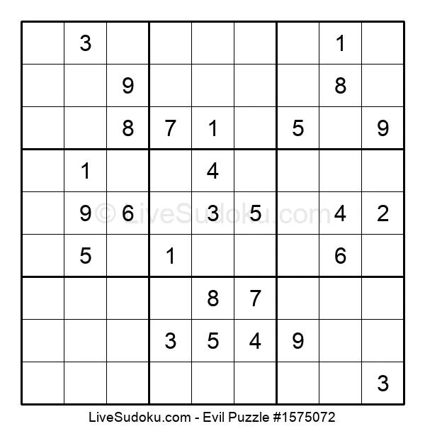 Sudoku Sehr schwer #1575072 - Live Sudoku