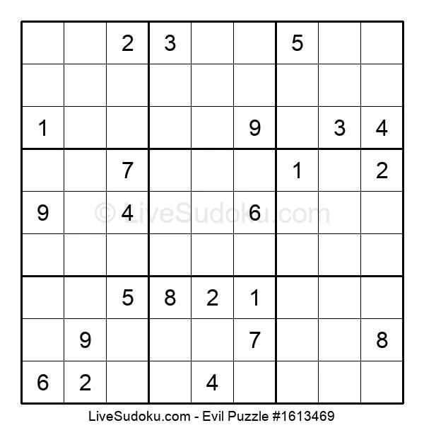 Evil Sudoku Online #1613469 - Live Sudoku