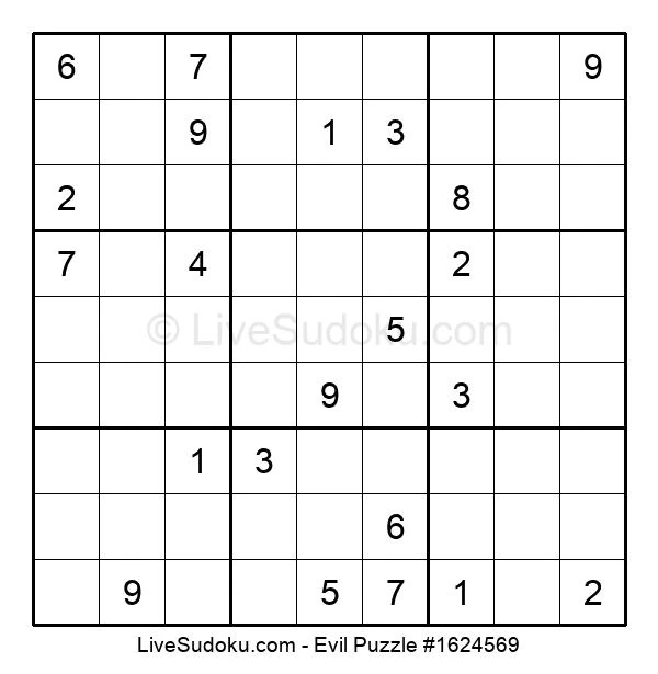 Evil Sudoku Online 1624569 Live Sudoku