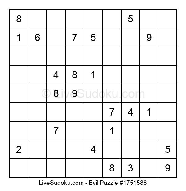 Evil Sudoku Online 1751588 Live Sudoku