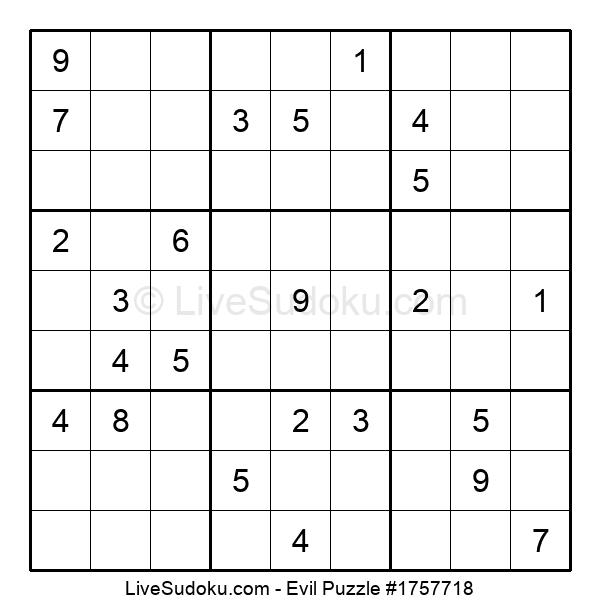 Sudoku Sehr schwer #1757718 - Live Sudoku