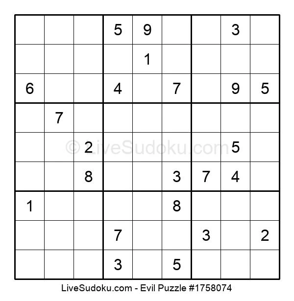 Sudoku Sehr schwer #1758074 - Live Sudoku