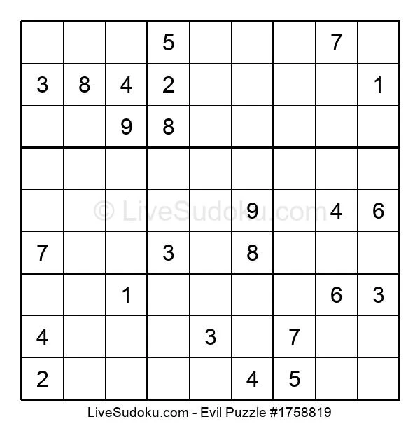 Evil Sudoku Online 1758819 Live Sudoku