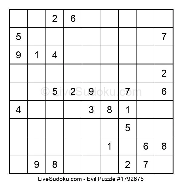 Sudoku Sehr schwer #1792675 - Live Sudoku