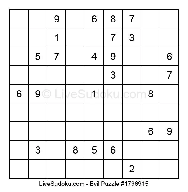 Evil Sudoku Online 1796915 Live Sudoku