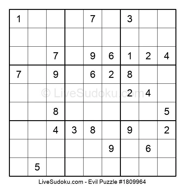 Evil Sudoku Online #1809964 - Live Sudoku