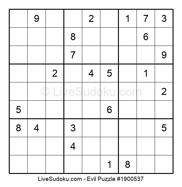 Sudoku Sehr schwer #1900537 - Live Sudoku