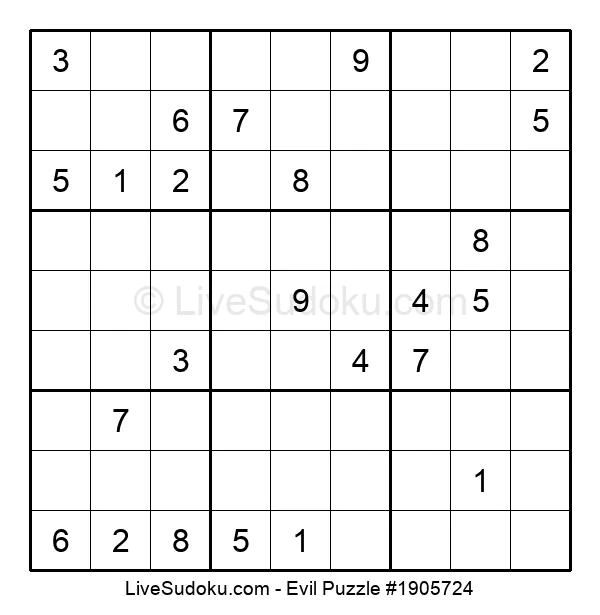 Evil Sudoku Online 1905724 Live Sudoku