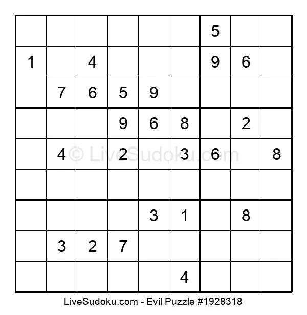 Evil Sudoku Online 1928318 Live Sudoku