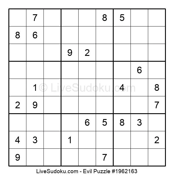 Sudoku Sehr schwer #1962163 - Live Sudoku