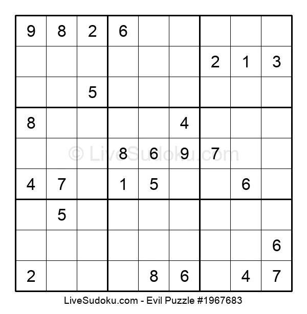 Sudoku Diabolique en Ligne #1967683 - Sudoku en direct