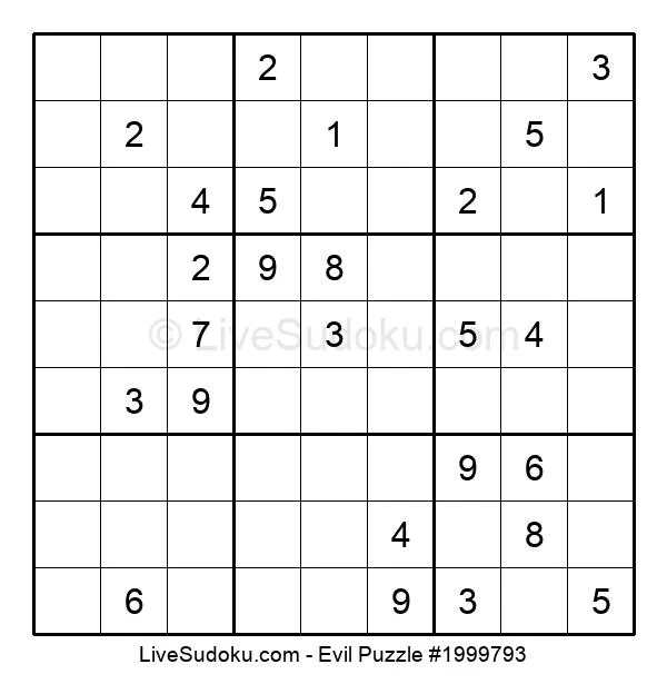 Evil Sudoku Online 1999793 Live Sudoku