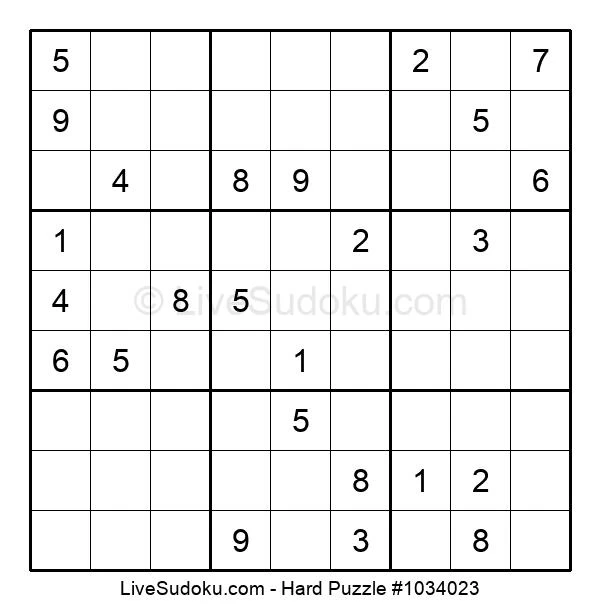 Sudoku Schwer #1034023 - Live Sudoku