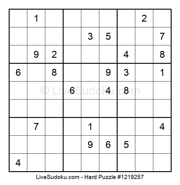 Sudoku Difícil nº 1219257 - Live Sudoku