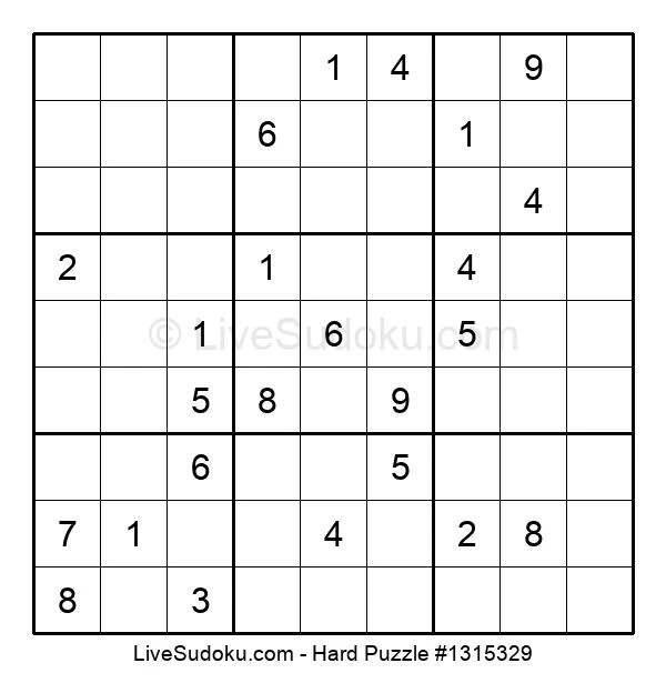 Hard Sudoku Online #1315329 - Live Sudoku