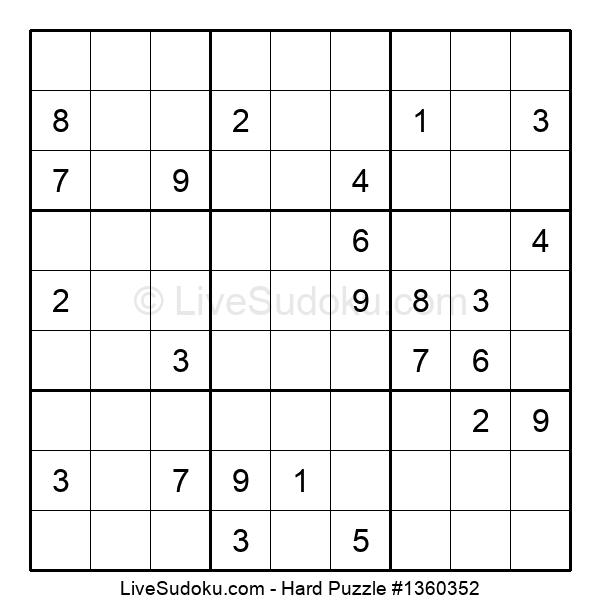 Hard Sudoku Online #1360352 - Live Sudoku