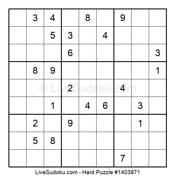 Hard Sudoku Online #1403871 - Live Sudoku