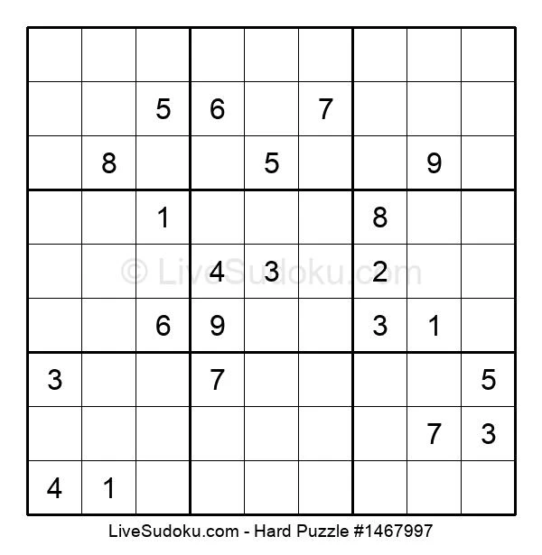 Hard Sudoku Online #1467997 - Live Sudoku