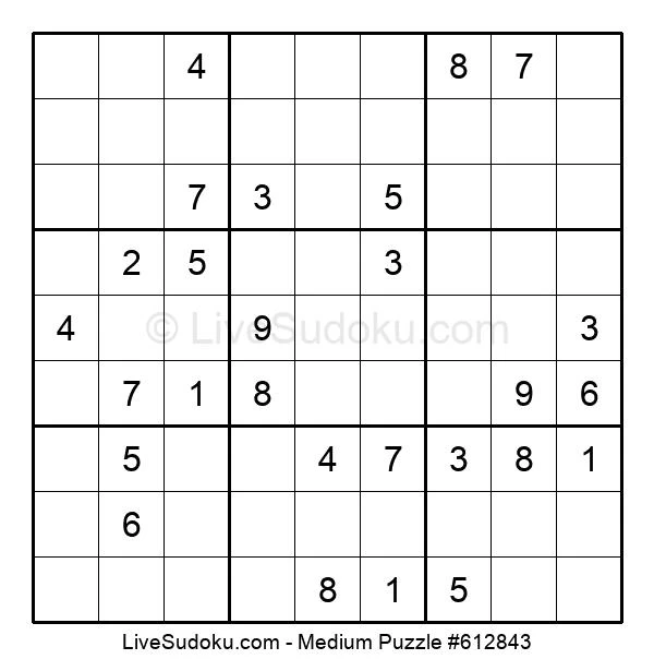 Mittel Sudoku lösen #612843 - Live Sudoku