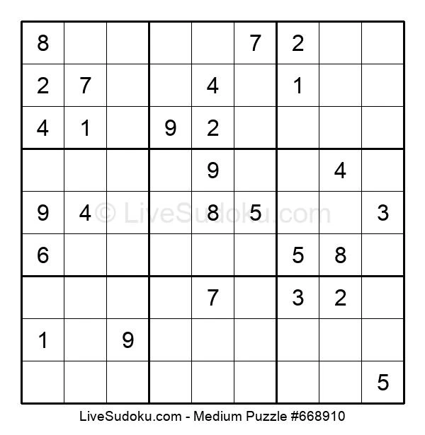 medium sudoku online 668910 live sudoku