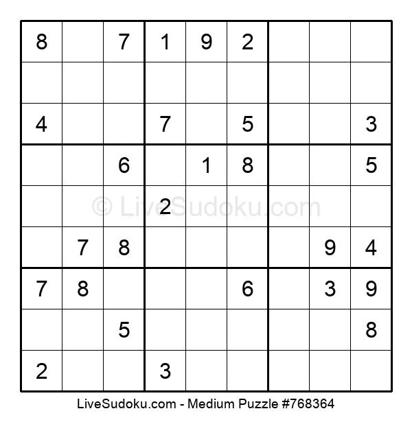 Medium Sudoku Oplossen 768364 Live Sudoku