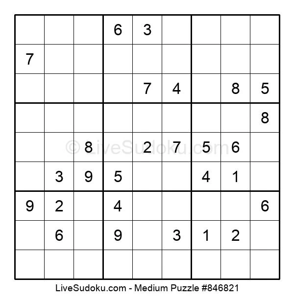 medium sudoku online 846821 live sudoku