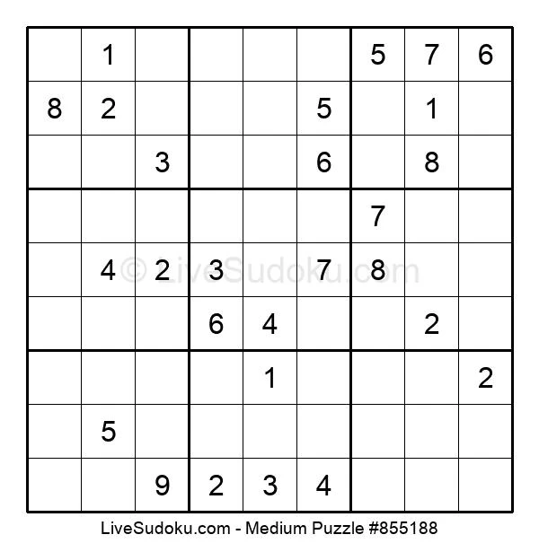 Medium Sudoku Online #855188 - Live Sudoku