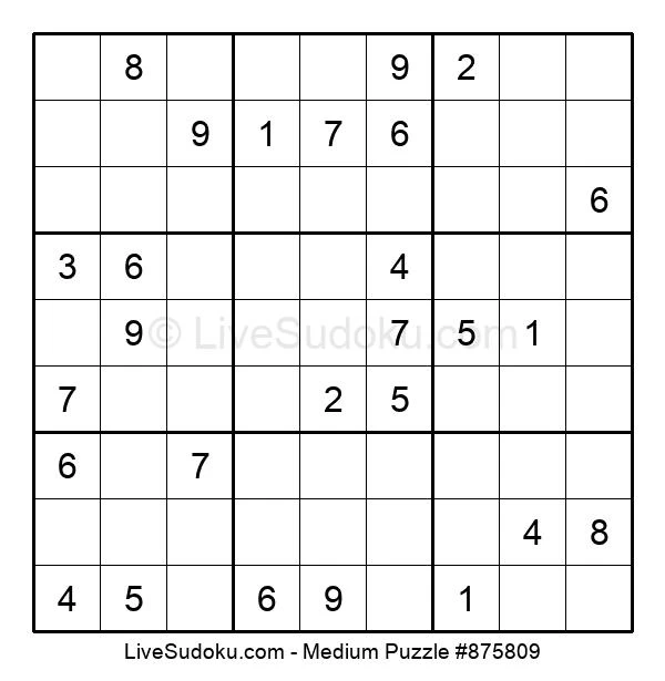 medium sudoku online 875809 live sudoku