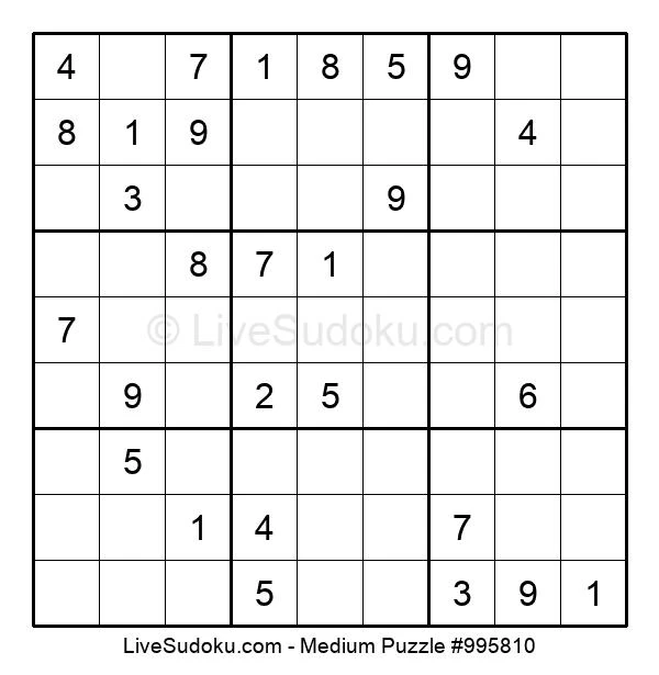 Sudoku mittel | Zeit, Sudoku mittelschwere zu lösen