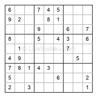 Play easy daily sudoku number 152521
