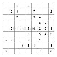 Play easy daily sudoku number 307300