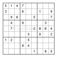 Play easy daily sudoku number 349507