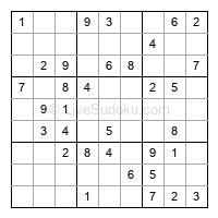 Play easy daily sudoku number 39806